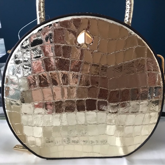 BNWT Kate Spade Andi metallic croc embossed leather bag - Picture 9 of 14